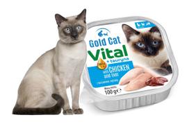 Šlapias kačių maistas Gold Cat Vital su vištienos kepenėlėmis, 100 g, paštetas