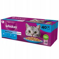Katinų pašaras WHISKAS (1+) su žuvimi želėje, 40 x 85 g