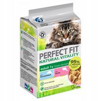 Šlapias kačių ėdalas PERFECT FIT be grūdų, su žuvimi, padaže, 6 x 50 g
