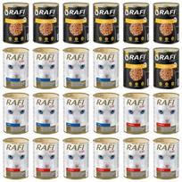 Šlapias kačių maistas Rafi Cat gabaliukai padaže, įvairūs skoniai, 24 x 415 g