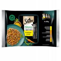 Šlapias kačių ėdalas Sheba Nature's su paukštiena, drebučiuose, 4 x 85 g