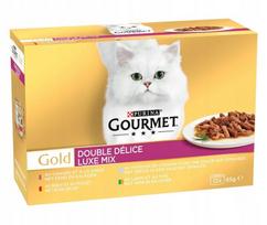Katinų ėdalas GOURMET GOLD Duo Delice padaže, 12 x 85 g, įvairių skonių rinkinys