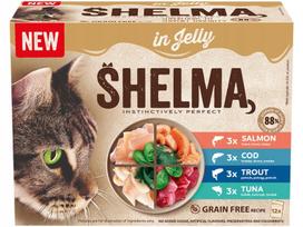 Kačių maistas SHELMA, įvairių skonių, 12 x 85 g