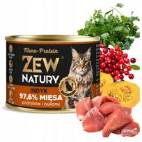 Šlapias kačių maistas su kalakutiena, 185 g, Zew Natury