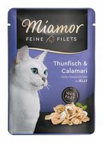 Kačių pašaras MIAMOR Feine Filets, tunas ir kalmarai želėje, 100 g