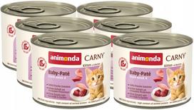 Konservuotas pašaras kačiukams Animonda Carny Baby-Paté, 6 x 200 g rinkinys
