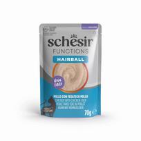 Drėgnas kačių maistas SCHESIR Hairball, vištienos kepenėlių paštetas, 70 g