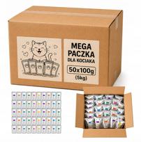 Šlapias kačiukų maistas, maišelių rinkinys, 50 x 100 g, įvairūs skoniai