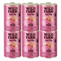 Katinų konservai WILD FARM Pate su kiauliena, be glitimo, 6 x 400 g