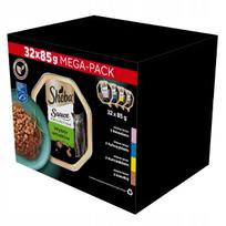 Drėgnas kačių maistas SHEBA, įvairių skonių padaže, 32 x 85 g
