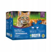Šlapias maistas sterilizuotoms katėms Bozita Indoor, įvairių skonių, drebučiuose, 12 x 85 g