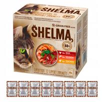 Drėgnas kačių ėdalas SHELMA Fillets be grūdų, įvairių skonių, 8 x 85 g