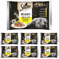 Katėms skirtas konservuotas pašaras Sheba Delicacy, paukštienos skonio, drebučiuose, 32 x 85 g