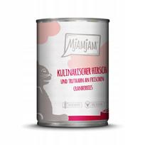 Šlapias kačių maistas su elniena, kalakutiena ir spanguolėmis MjAMjAM, 400 g, be grūdų