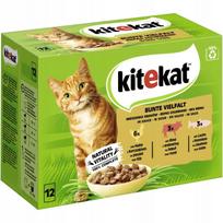 Drėgnas kačių maistas Kitekat įvairių skonių padaže, 12 x 85 g