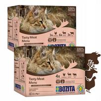 Šlapi kačių ėdalo rinkinys BOZITA, įv. mėsos, drebučiai, 24 x 85 g