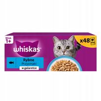 Drėgnas kačių maistas WHISKAS su žuvimi, želėje, 48 x 85 g