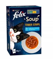 Katėms skirtos žuvies filė sriubos Felix SOUP, 6 x 48 g