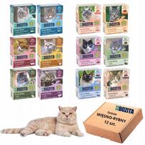 Kačių maistas BOZITA, įvairių skonių rinkinys, 12 x 370 g, su padažu ir žele
