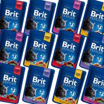 Kačių pašaras padaže Brit Premium, įvairių skonių, 24 x 100 g