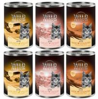 Šlapi kačiukų ėdalas Wild Freedom Kitten, 6 x 400 g, įvairūs skoniai