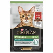 Sterilizuotų kačių ėdalas PURINA PRO PLAN su jautiena padaže, 85 g