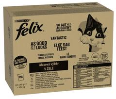 Kačių ėdalas Felix Fantastic žele, 120 x 85 g, jautiena, lašiša, vištiena, tunas