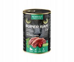 Šlapias kačių ėdalas Super Rafi, žąsiena ir kalakutų kepenėlės, sterilizuotoms katėms, 400 g