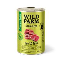 Katės konservai WILD FARM Premium Grain Free, jautiena su tunu, 400 g