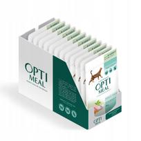 Šlapias maistas katėms OPTIMEAL su triušiena ir morkomis drebučiuose, 12 x 85 g