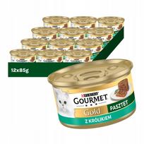 Šlapias kačių maistas PURINA GOURMET GOLD su triušiena, 12 x 85 g