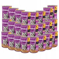 Konservuotas vištienos troškinys katėms WHISKAS, 24 x 400 g (9,6 kg)