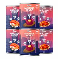 Šlapias kačių maistas City Bowl Gaczoo, įvairių skonių, 6 x 400 g, be grūdų