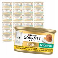 Drėgnas vištienos ir morkų paštetas katėms GOURMET GOLD, 24 x 85 g