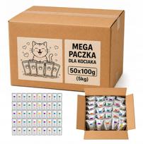 Šlapias kačiukų maistas, maišelių rinkinys, 50 x 100 g, įvairūs skoniai