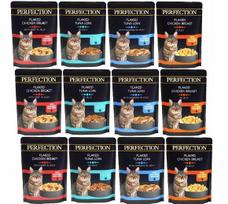 Šlapias kačių maistas Perfection, 12 x 70 g, įvairių skonių