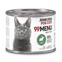 Šlapi kačių ėdalas JOHN DOG 99 Menu su triušiena, 200 g