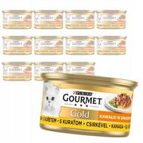 Šlapias kačių maistas GOURMET GOLD su vištiena, padaže, 12 x 85 g