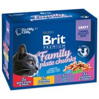 Šlapias kačių ėdalas Brit Premium Cat Family, įvairių skonių, 12 x 100 g