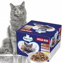 Katinų pašaras PreVital, įvairių skonių, 24 x 100 g
