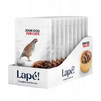 Drėgnas katės ėdalas Lapé John Dog, putpelės, 10 x 100 g, monobaltyminis