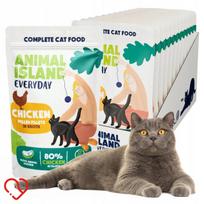 Šlapias kačių ėdalas Animal Island vištienos filė sultinyje, 12 x 85 g