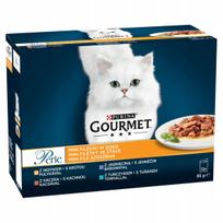 Šlapias kačių ėdalas Gourmet Pearls, mini filė gabalėliai padaže, 12 x 85 g