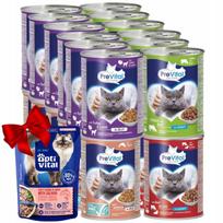 Šlapias katės ėdalas PREVITAL, įvairių skonių, 415 g, 24 vnt., su vitaminu A, E, D3