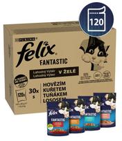 Kačių ėdalas Felix Fantastic žele, 120 x 85 g, jautiena, lašiša, vištiena, tunas
