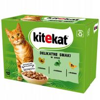 KITEKAT konservuotas kačių ėdalas su triušiena, kalakutiena ir paukštiena, padaže, 12 x 85 g