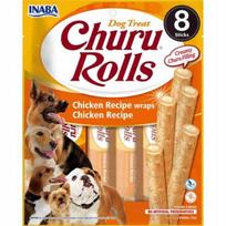Vištienos gardėsiai šunims INABA Churu Rolls, 8 x 12 g