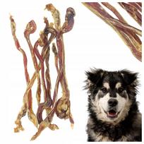 Šunų skanėstai BEST-DOG, natūralios džiovintos jautienos varpos, 25–30 cm, 3 vnt.