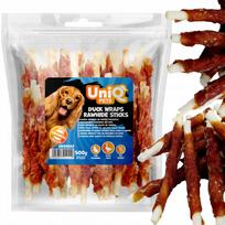 Šunų skanėstas UniQ Pets, antienos ir jautienos lazdelės, 500 g
