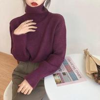 Kašmyro negabaritinis megztinis megztinis moteriškas žieminis storas, šiltas kietas, paprastas, moteriškas laisvalaikio džemperis ilgomis rankovėmis one size violetinė